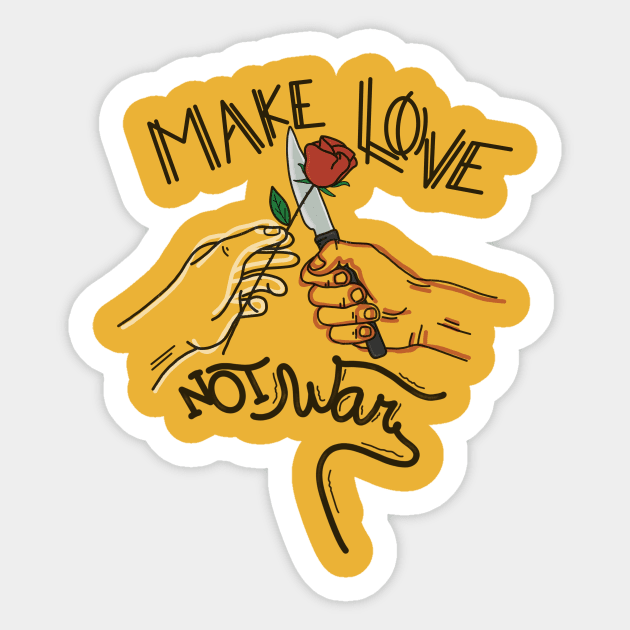 Make love not war Sticker by Littlefinger